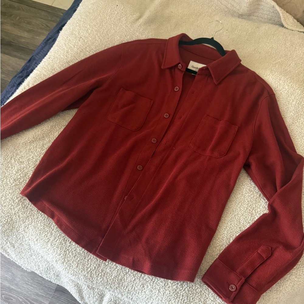 Men’s/unisex EUC Goodfellow & co button down rust Red Jacket shacket L